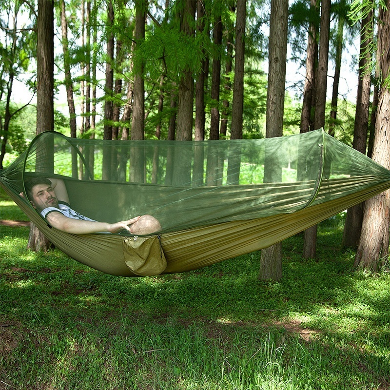 DELUXEFIT portable garden camping hammock double single lightweight stand with bug net