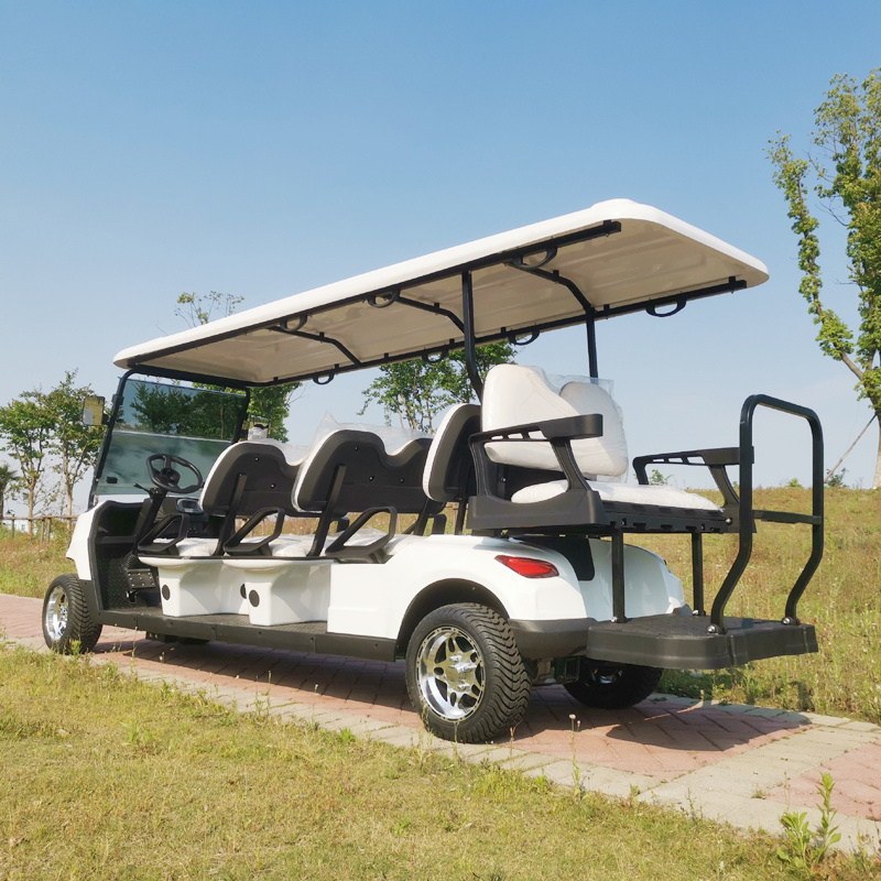 72V AC system Lithium Battery Powered 8 Seat Facing Forward Electric Golf Cart