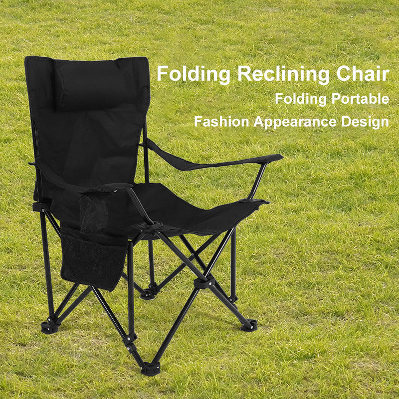 Proluxe Outdoor Patio Recliner Sleeping Portable Dual Purpose Folding Beach Camping Bed Chair with Footrest