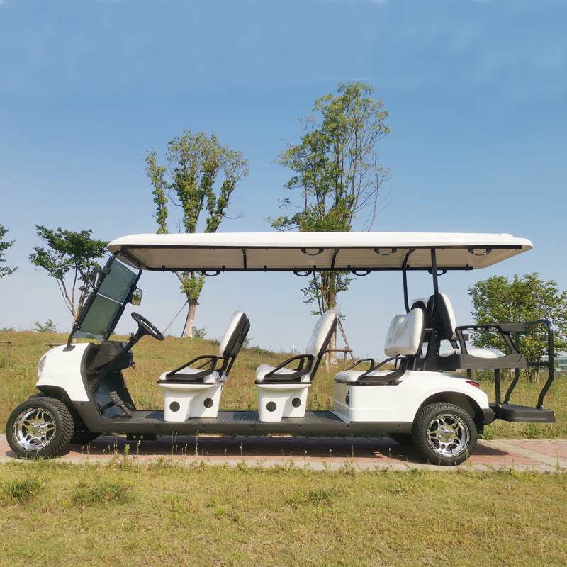 72V AC system Lithium Battery Powered 8 Seat Facing Forward Electric Golf Cart