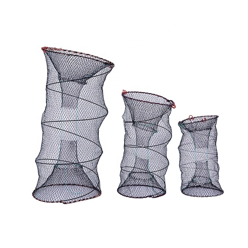 DELUXEFIT Durable Fishing Crab Crayfish Cage Trap Fishing Net Shrimp Eel Crab Minnows Crawfish Trap Automatic Crab Trap Net