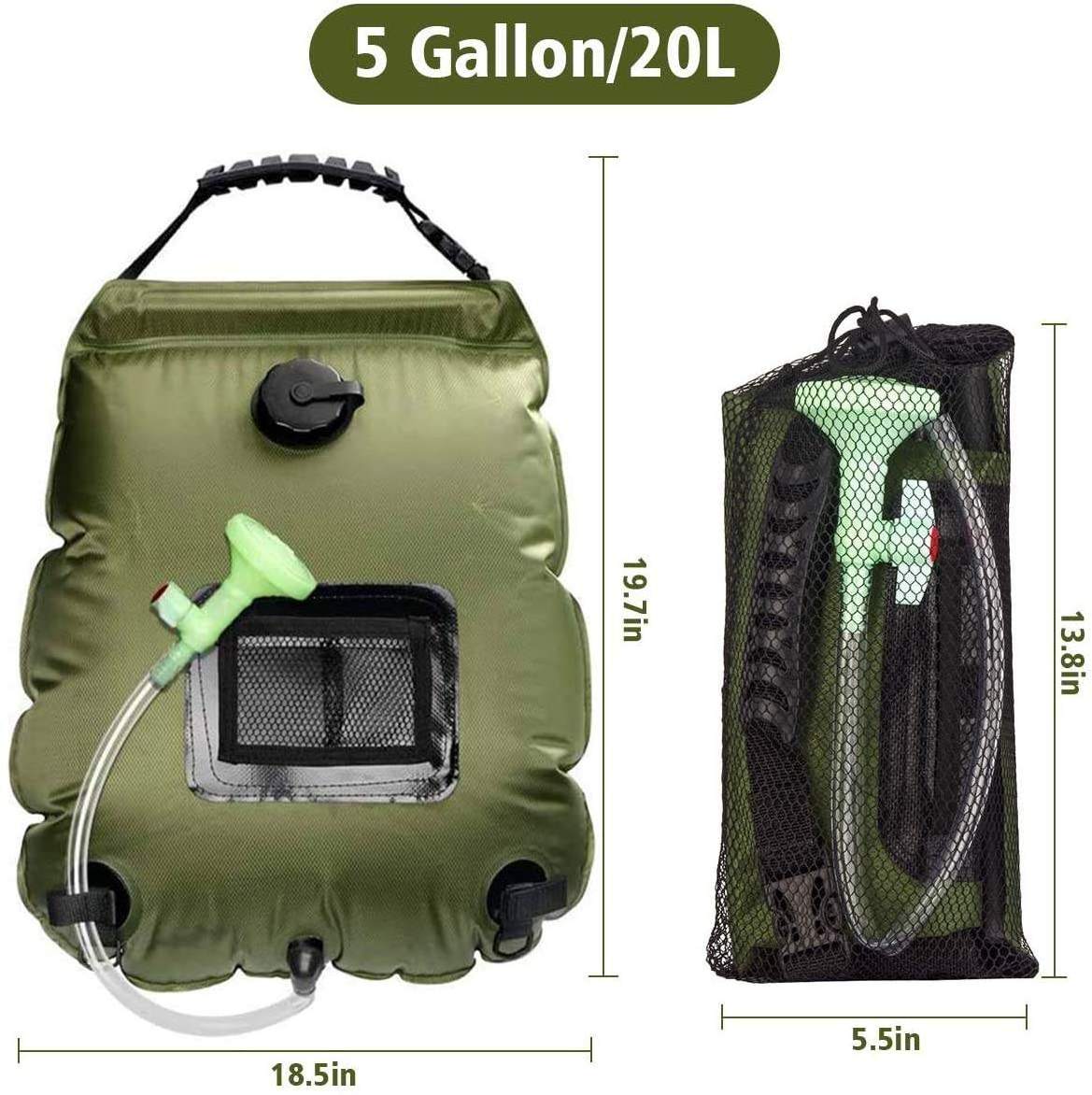 Factory OEM 20L Outdoor PVC Hiking Travelling Beach Portable Heating Water Bag Pool Camping Solar Bath Shower