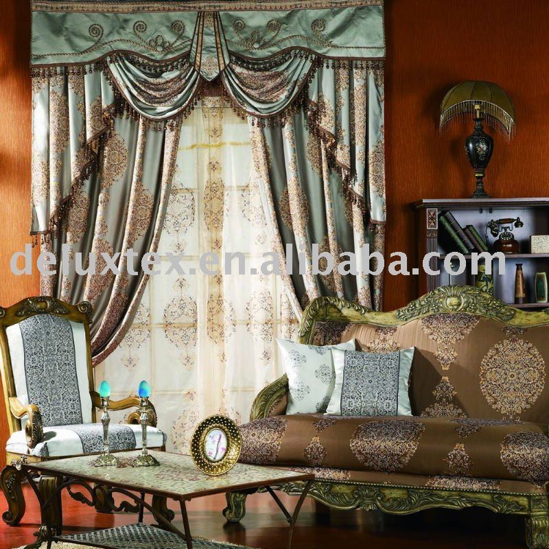 Middle east style jacquard thin curtain fabric for window