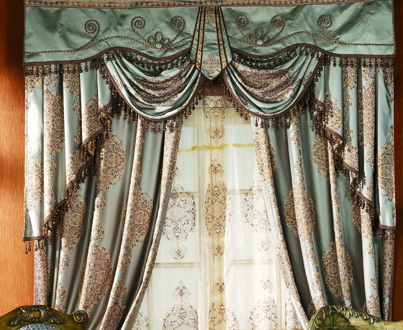 Middle east style jacquard thin curtain fabric for window