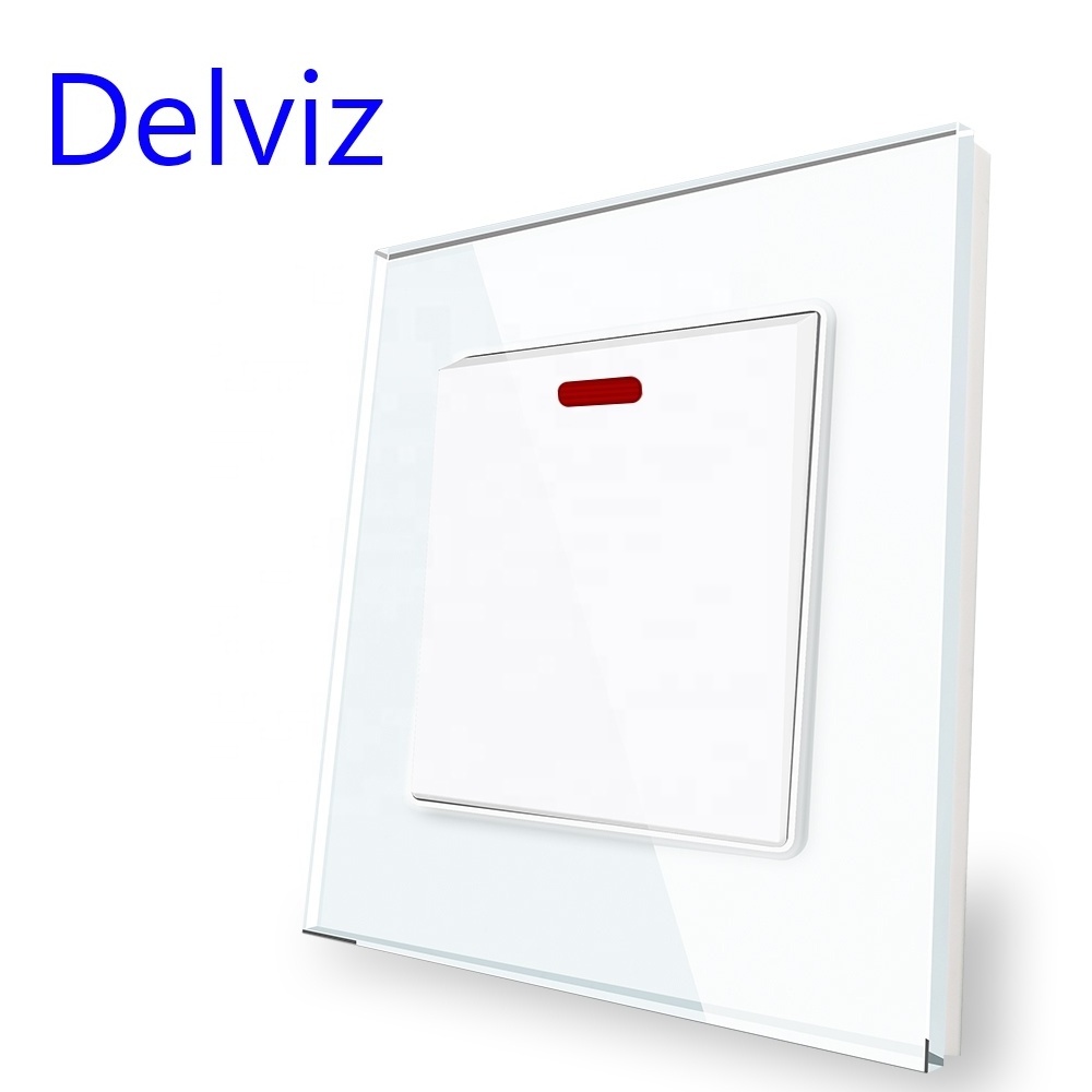 Delviz High power control Air conditioner Water heater switch,Double pole double break switch panel, UK standard 20A Wall Switch