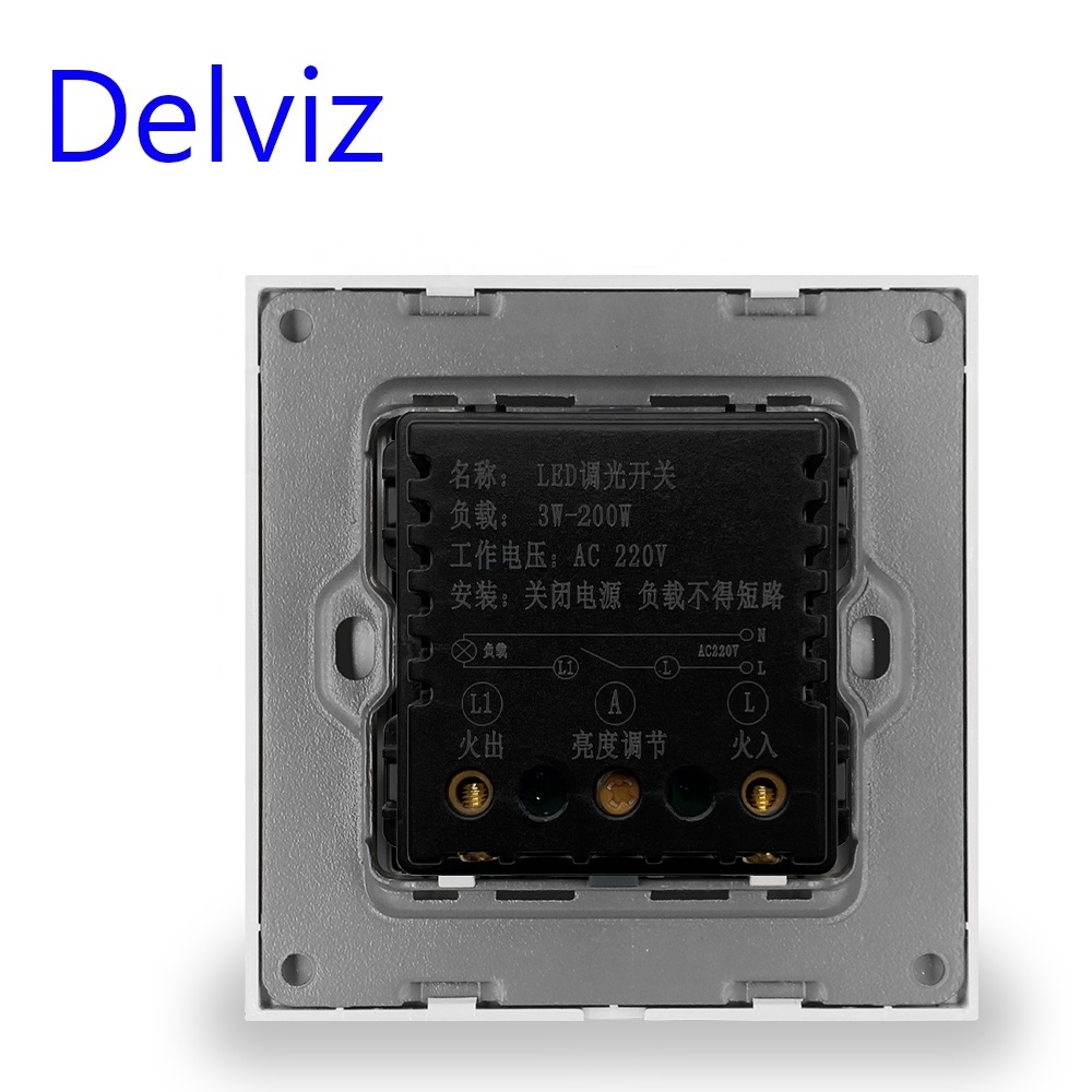 Delviz Luminance Regulating Rotary controller,Tempered crystal glass Panel,Adjusting brightness,Wall mounted Light Dimmer Switch