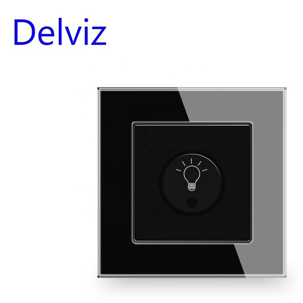 Delviz Luminance Regulating Rotary controller,Tempered crystal glass Panel,Adjusting brightness,Wall mounted Light Dimmer Switch