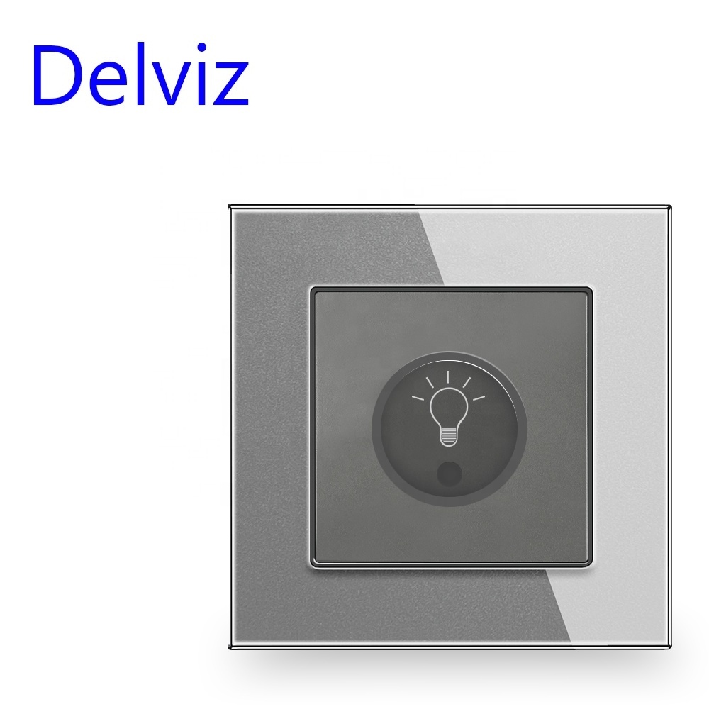 Delviz Luminance Regulating Rotary controller,Tempered crystal glass Panel,Adjusting brightness,Wall mounted Light Dimmer Switch