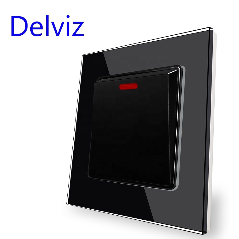 Delviz High power control Air conditioner Water heater switch,Double pole double break switch panel, UK standard 20A Wall Switch