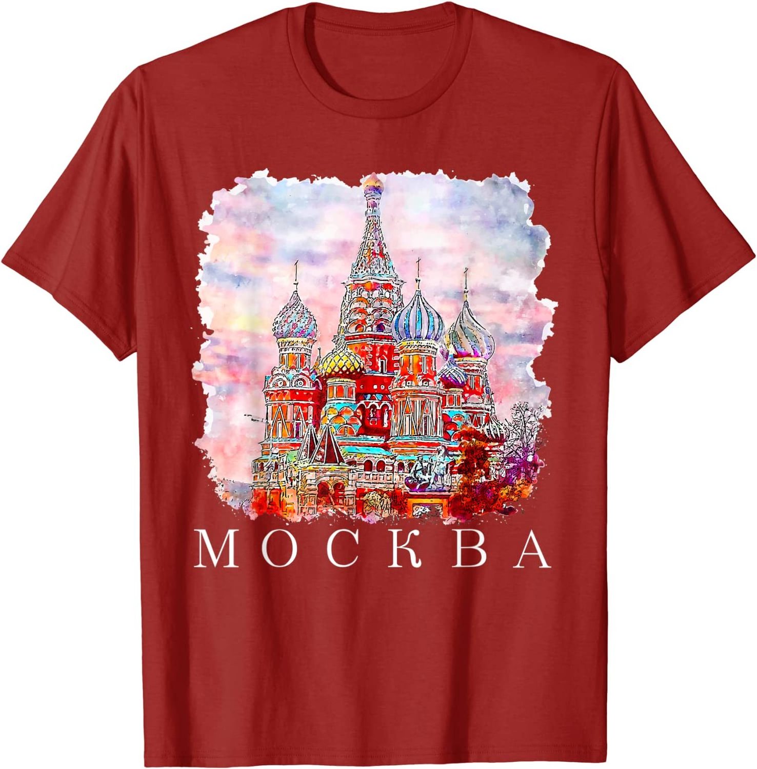 Custom Cheap Moscow Graphic Crewneck T-Shirt 100%Cotton Short Sleeve Slim Fit Solid Color Urban Clothing Men's T Shirts