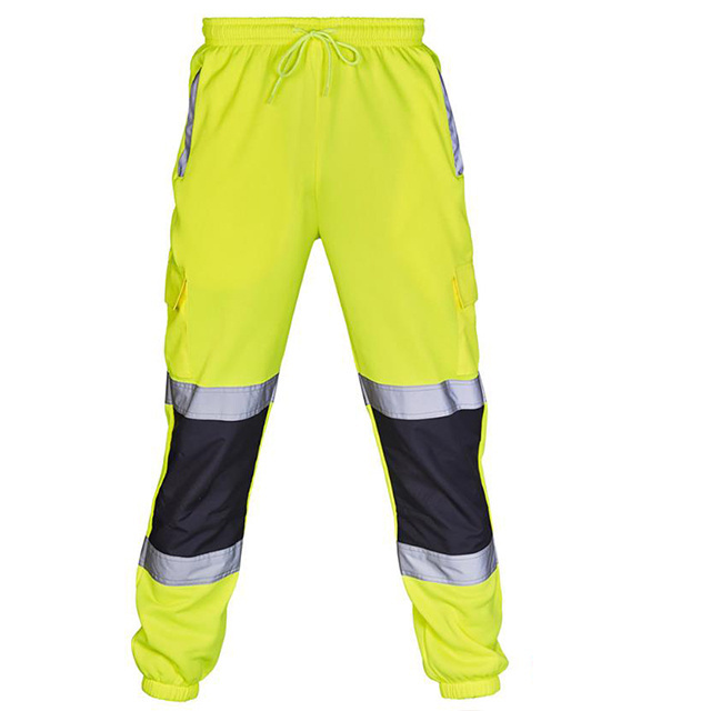 Delivery Boys Workwear HiViz Black Jogger Sweatpants With Reflective Taped Custom logo/Plain Track Cargo Pants Men