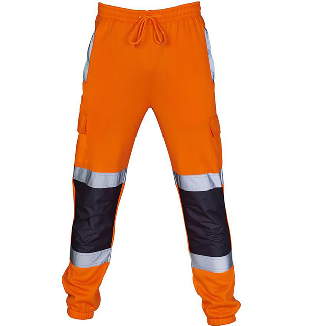 Delivery Boys Workwear HiViz Black Jogger Sweatpants With Reflective Taped Custom logo/Plain Track Cargo Pants Men