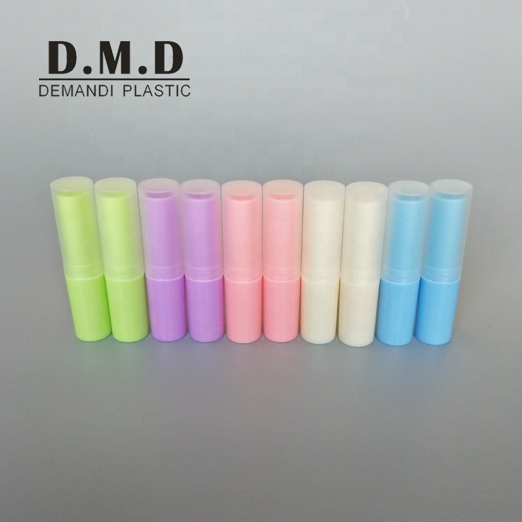 Empty clear plastic PP pink white green blue lip balm stick / lip balm tube for kids