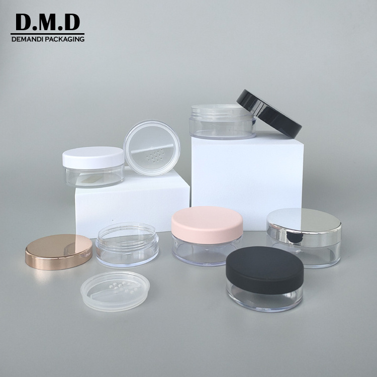 Custom logo makeup setting powder container 10ml 5 grams 20 ml 20grams 50ml loose powder jar with rotating sifter