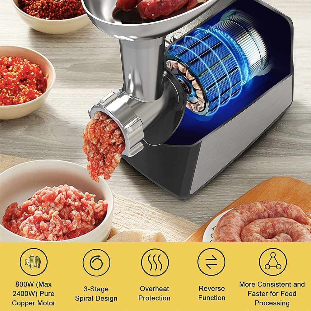 MGX homemade kitchen meat grinder stainless steel May xay thit manufacturer Sausage Stuffer Maker