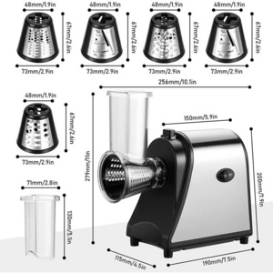 250W Electric Cheese Grater 5-in-1 Professional Salad Shooter vegetable Slicer Shredder fruit Salad Maker