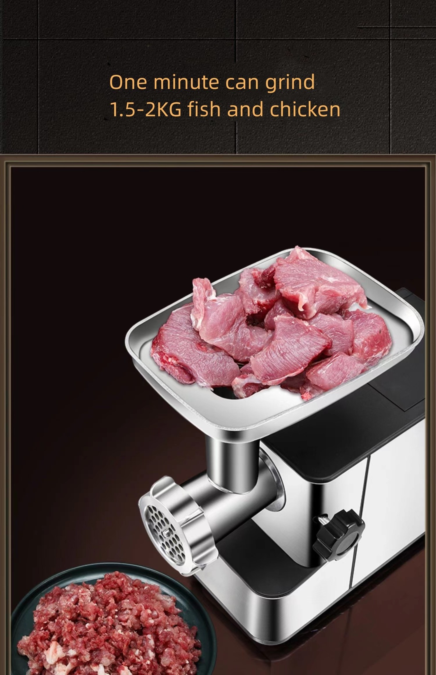 Demaria Home Use High Power Stainless Steel Electric Meat Grinder Sausage Maker Stuffer