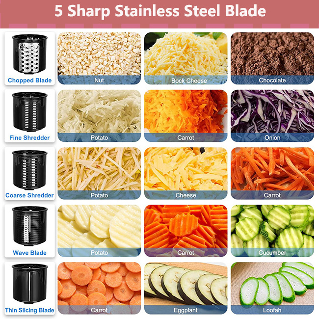 Electric vegetable cutter slicer kitchen vegetable shredder for potato garlic ginger multifunctional