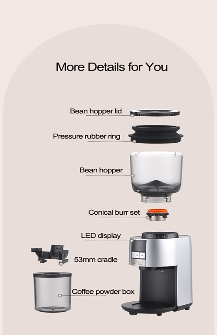 Electric coffee grinder for beans 38 settings coffee bean grinder home office use espresso grinder with conical burr