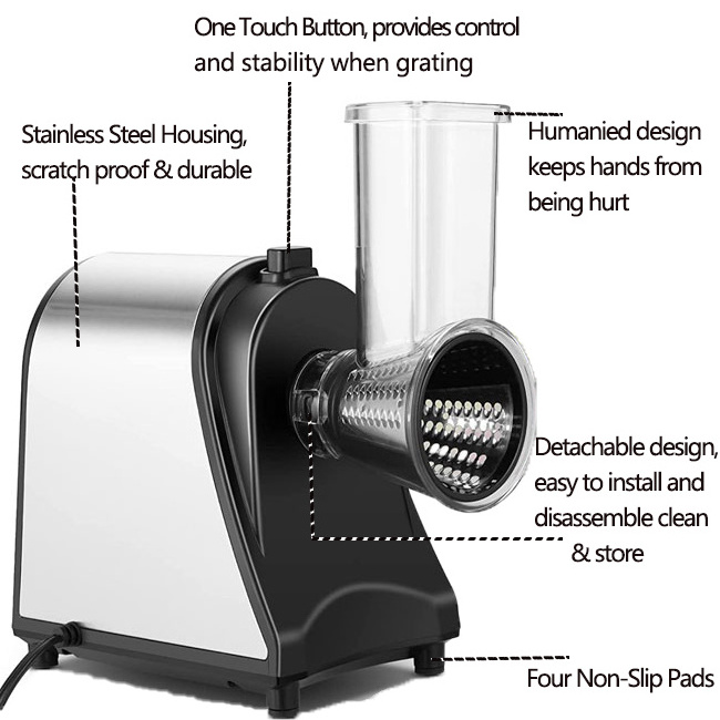 Vegetable Slicer Cutter Electric Salad Maker with 5 Blades Multifunctional Veggie Slicer Electric Cheese Grater