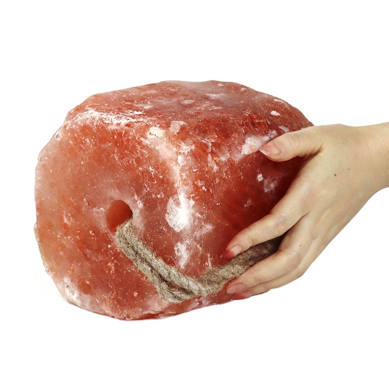 Animal Licking Himalayan Pink Salt Pure Salt Block on Rope Lick-100 Natural for Horses Deer Cattle Rabbits OEM