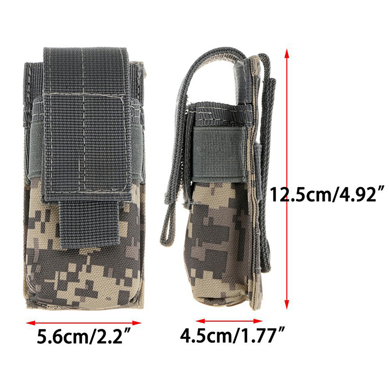 Durable Flashlight Bag Portable Waterproof Nylon Torch Holster Flashlight Bag With Magic Sticker Buckle