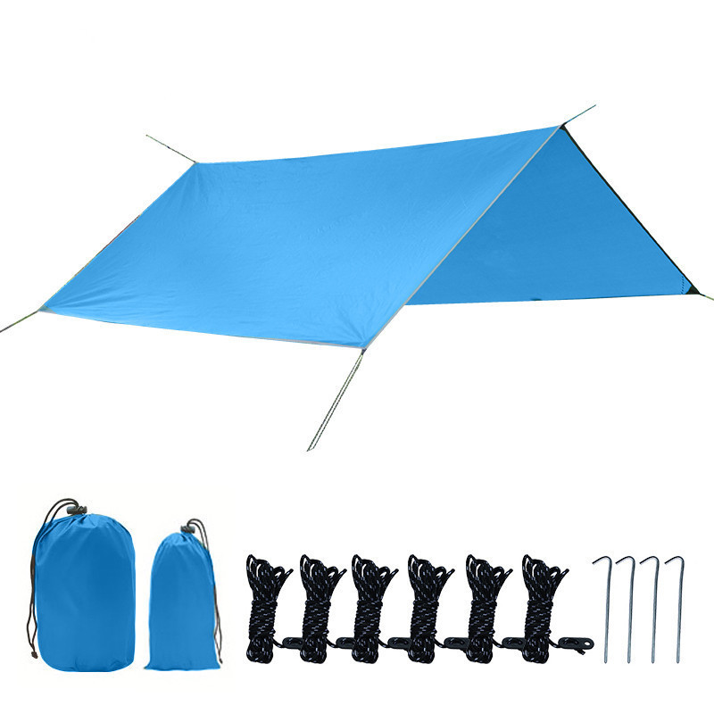 Rain Fly Camping Tarp Waterproof UV Resistant Lightweight Hammock Tent Tarp With Multifunctional Camping Accessories