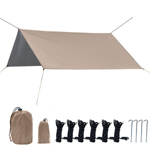 Girder Shelter Sun Shade Rain Fly Awning Camping Tarp With Tent Pole Beach Tent Sun Shelter