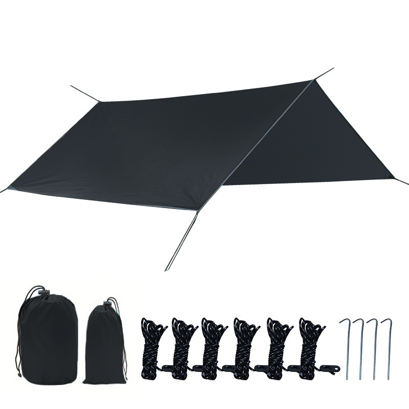 Girder Shelter Sun Shade Rain Fly Awning Camping Tarp With Tent Pole Beach Tent Sun Shelter