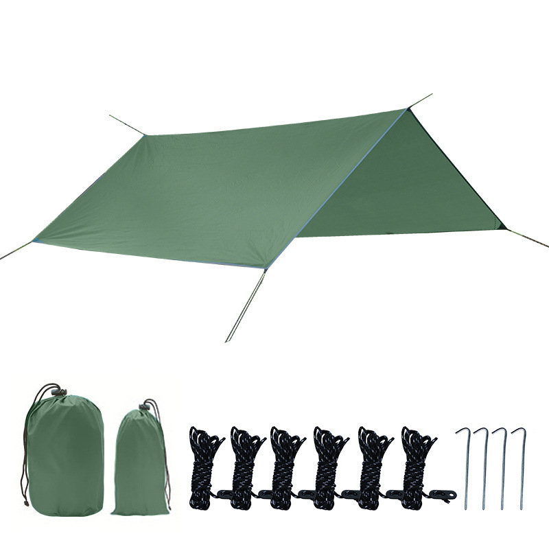 Girder Shelter Sun Shade Rain Fly Awning Camping Tarp With Tent Pole Beach Tent Sun Shelter