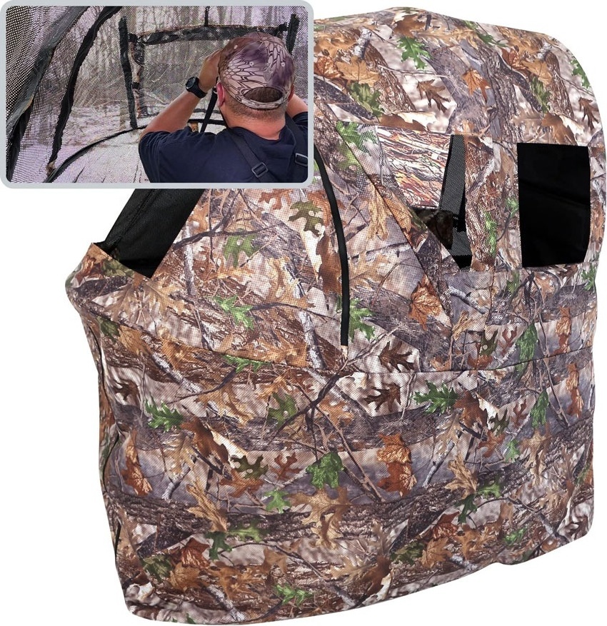 Outdoor See Through camo hunting Ground blind chair hunting tent chair for one or two man