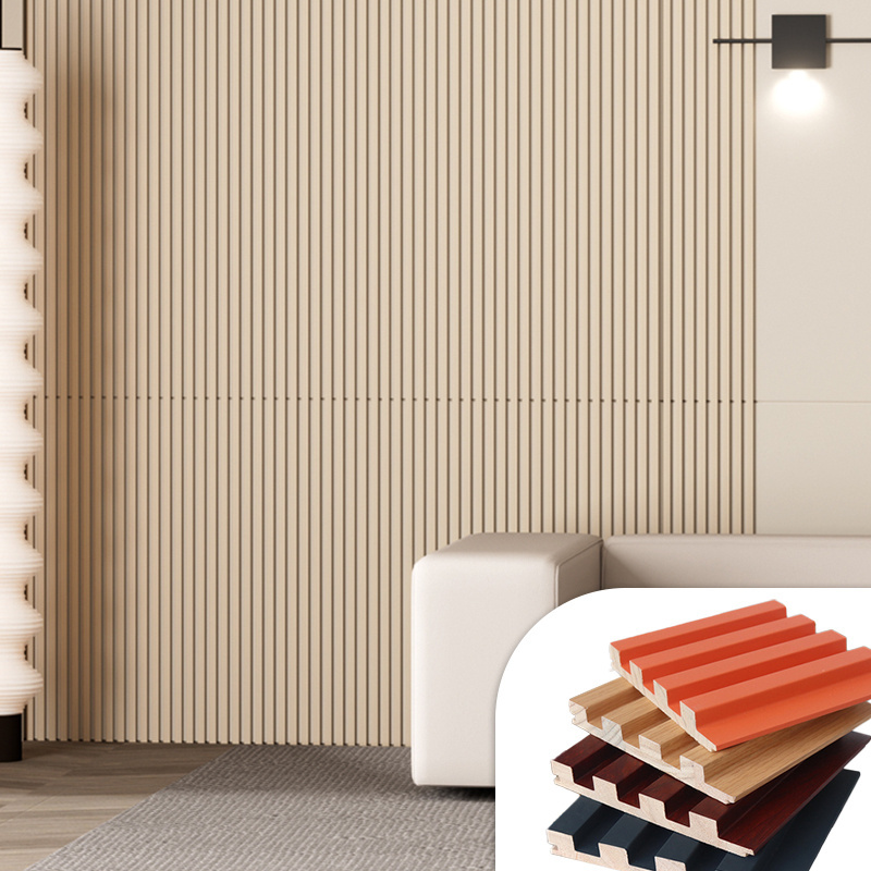 WPC wall panel WPC wooden slats wall decorations for home bamboo charcoal wood veneer