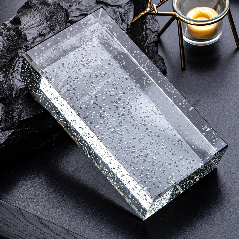 High quality super clear 200*100*50mm building decoration Solid glass block/glass brick/glass paver flooring