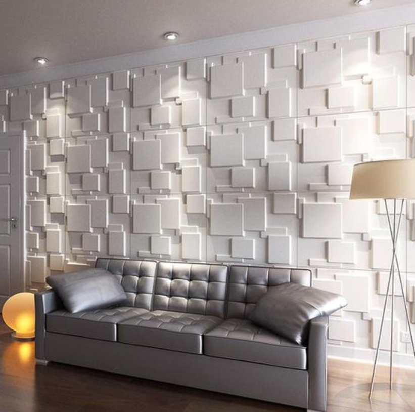 Custom European Simplicity Style Textured Plastic Home Decoration PVC 3D Decorative Wall Panel