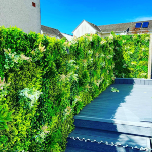 Green plants artificial grass wall with flowers home Hedge wall  artificial plant plastic vertical green wall For garden decor