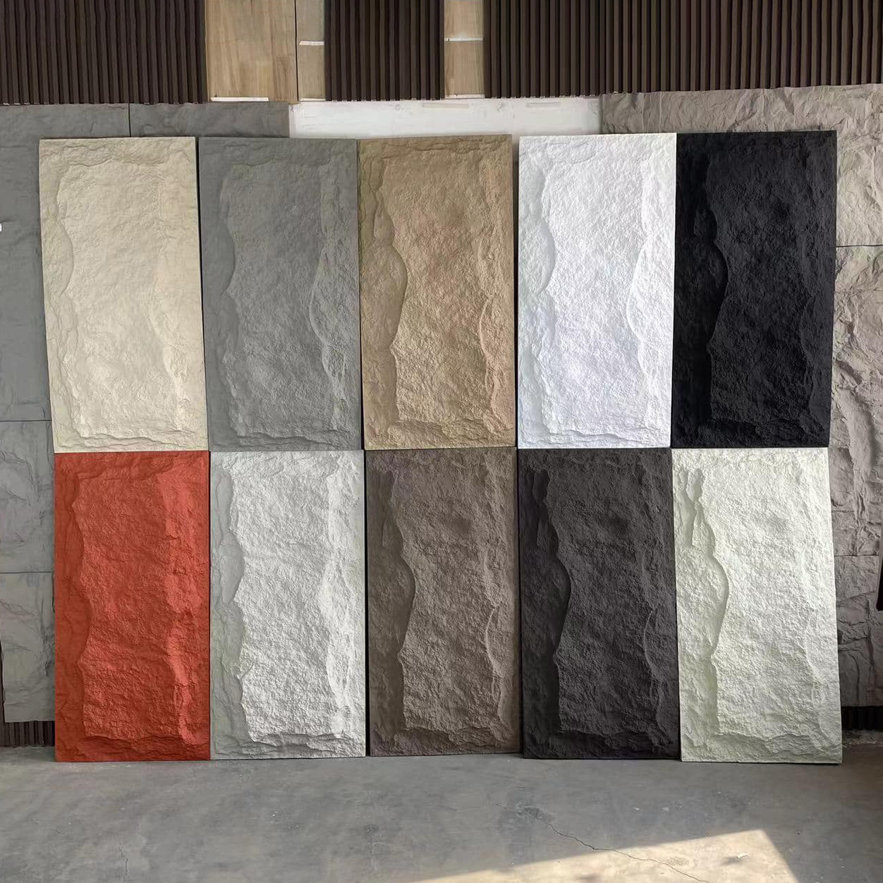 Factory Price 3D Wall panels FAUX PU Rock Panel Stone Wall Board Artificial Polyurethane Stone Panel