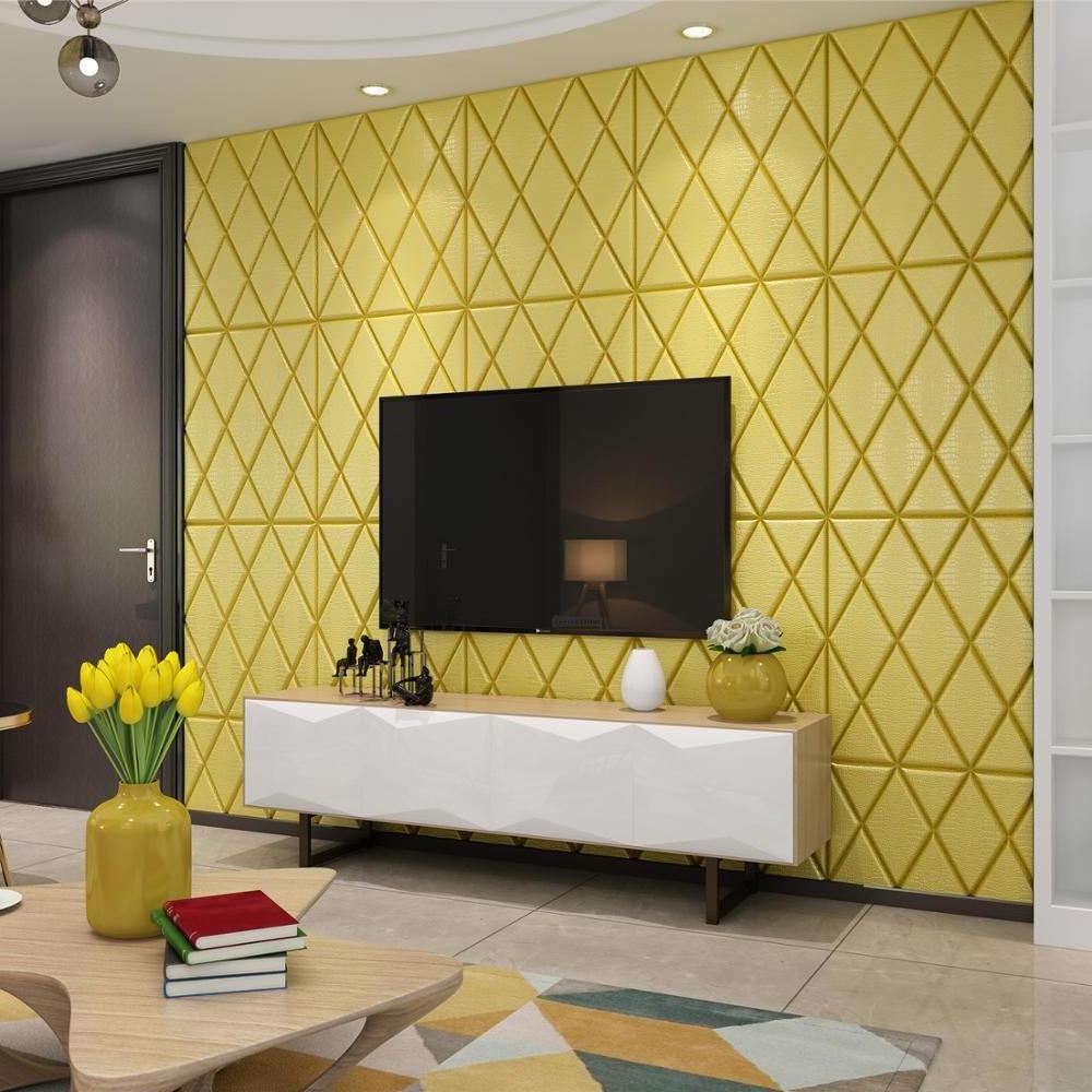 Wholesale Home Decoration Self Adhesive Wall Tiles Foam Diamond Brick 3D Wallpaper Walls