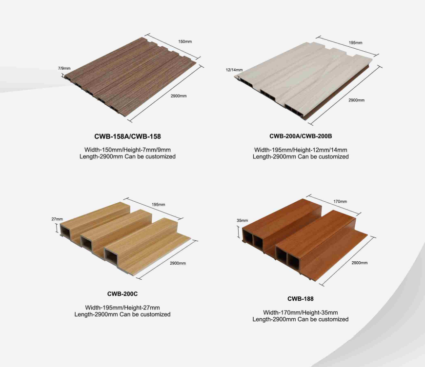 Wood Facade Co-extrusion WPC Exterior/ interior Wall Cladding WPC Great Wall Panels Decorative Wood Plastic Composite Wall Board