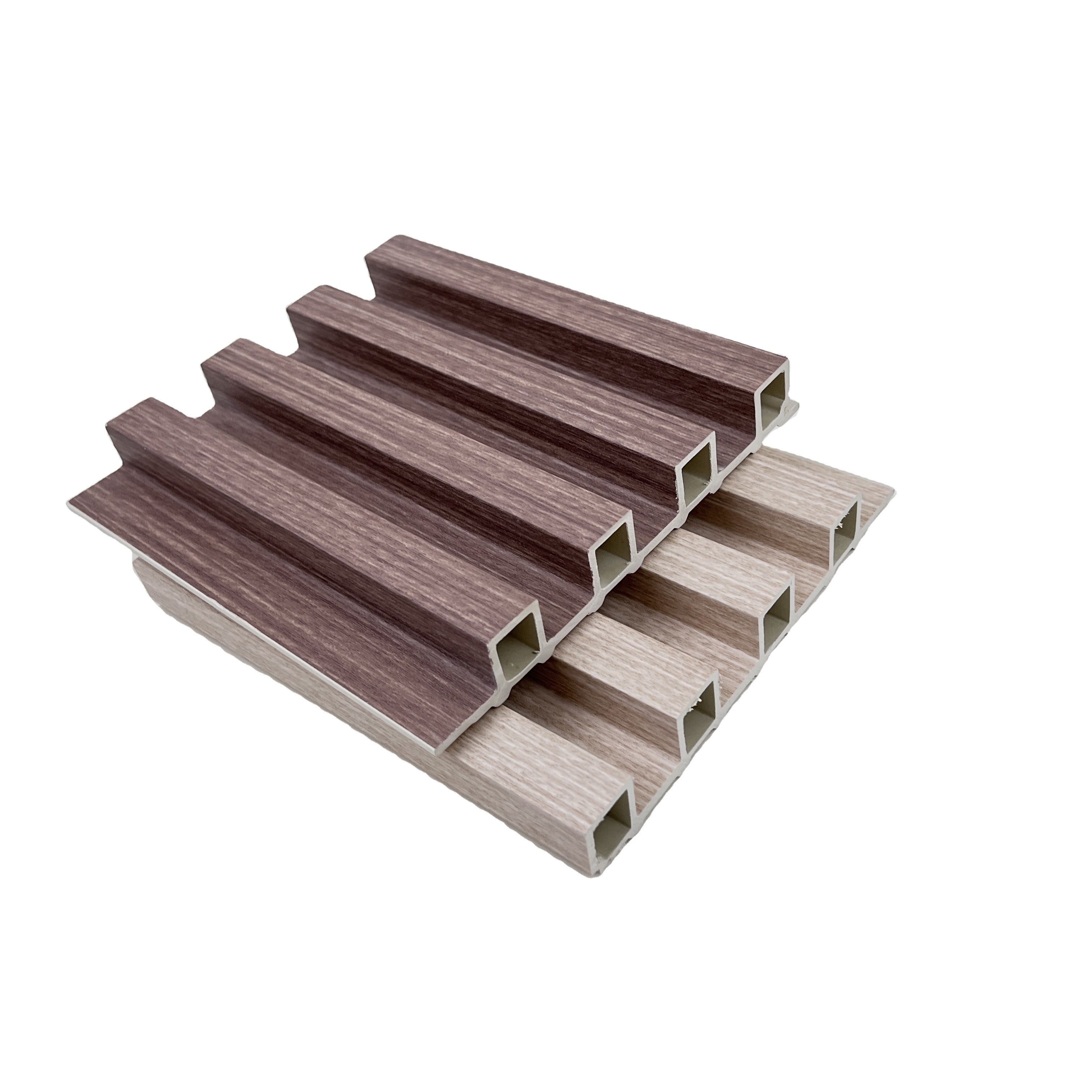 Exterior Outdoor Co Extrusion Decorative Board Louvers Facade Panel Pvc Wood Plastic Composite Wpc Great Wall Cladding Panel