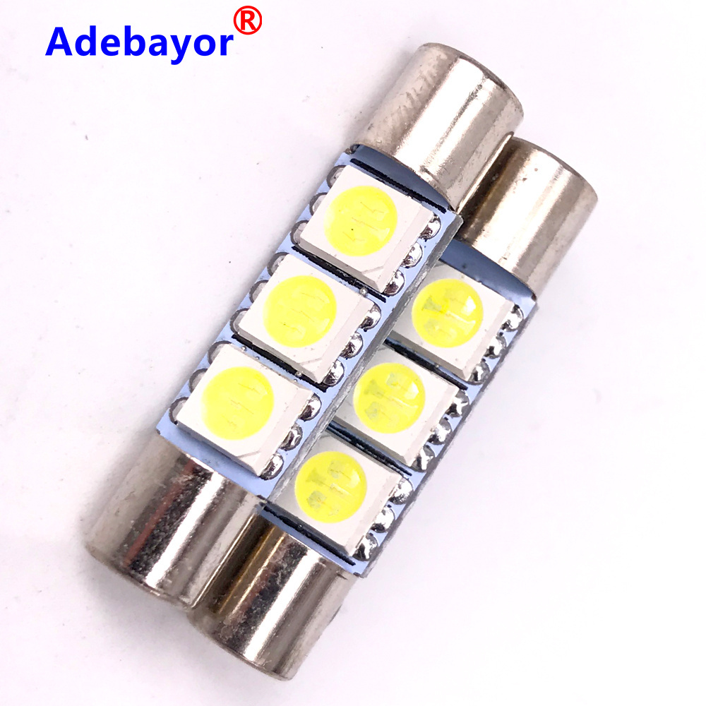 Festoon 28mm Car LED C5W White Interior Light T6 3SMD 5050 Dome Lights Reading License Plate Light 4300K