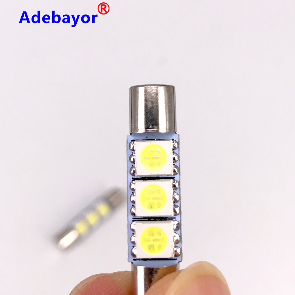 Festoon 28mm Car LED C5W White Interior Light T6 3SMD 5050 Dome Lights Reading License Plate Light 4300K