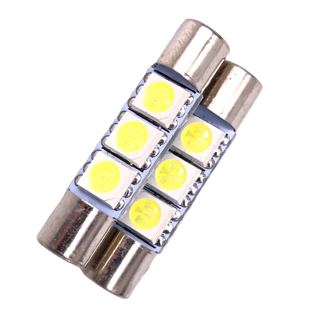 Customization LED Fuse Festoon Bulb 5050 3SMD 28mm Dome Interior Light Car Auto Interior Sun Visor Vanity Mirror-White Light