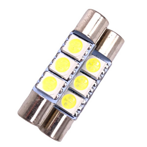 Customization LED Fuse Festoon Bulb 5050 3SMD 28mm Dome Interior Light Car Auto Interior Sun Visor Vanity Mirror-White Light