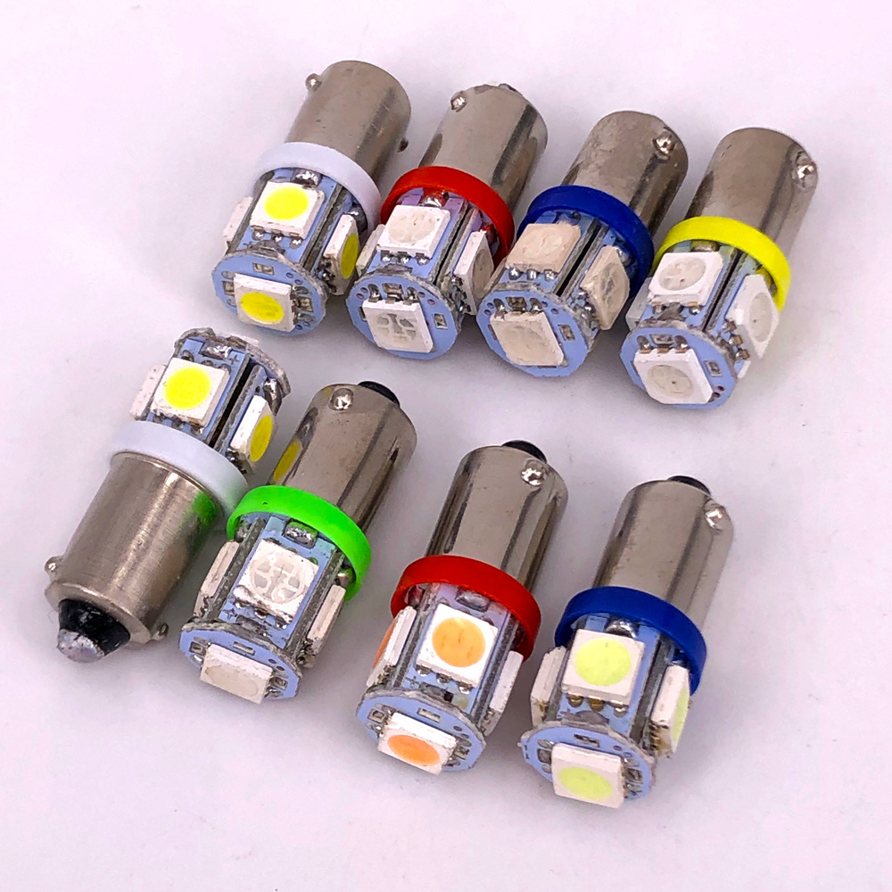 6V 12V 24V BA9S 5050 5SMD Led H21W Bulbs T4W Car Reverse Lights Auto Parking License Plate Light Side Indicator Lamp