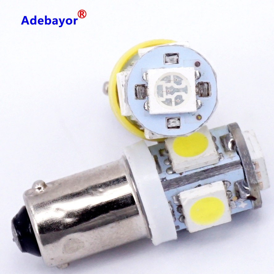 6V 12V 24V BA9S 5050 5SMD Led H21W Bulbs T4W Car Reverse Lights Auto Parking License Plate Light Side Indicator Lamp