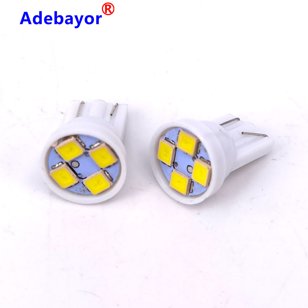 T10 Bulb Socket W5W 194 168 2835 4 SMD  Car Led Wedge Dashboard Gauge Light 12 Volt Automotive Interior Light Car Reading Lamp