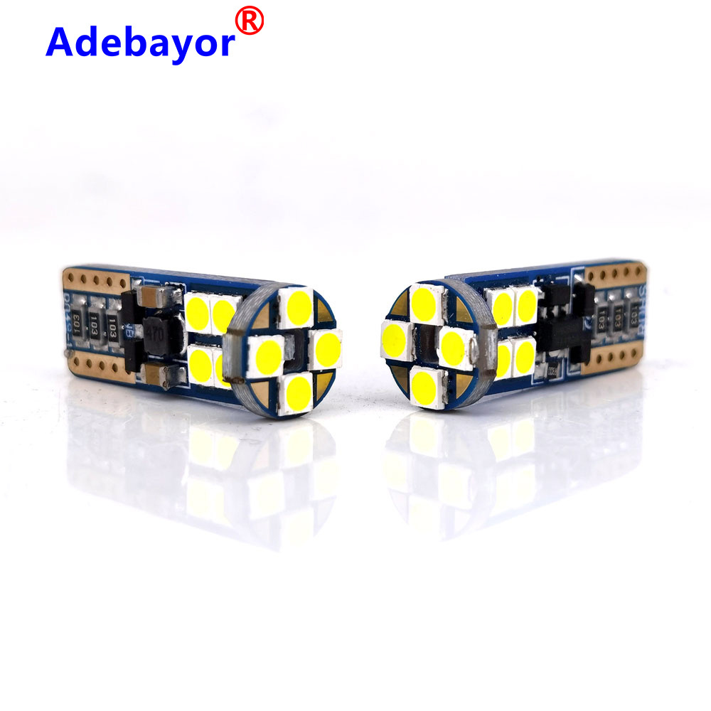 T10 W5W 12 SMD 3030 LED non polarity Car Clearance Light Marker Lamp ERROR FREE Auto Wedge Tail Side Bulbs White