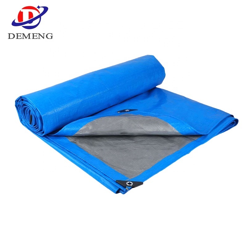 Blue /Sliver Canvas Fabric PE Tarpaulin Ready Made For Umbrella