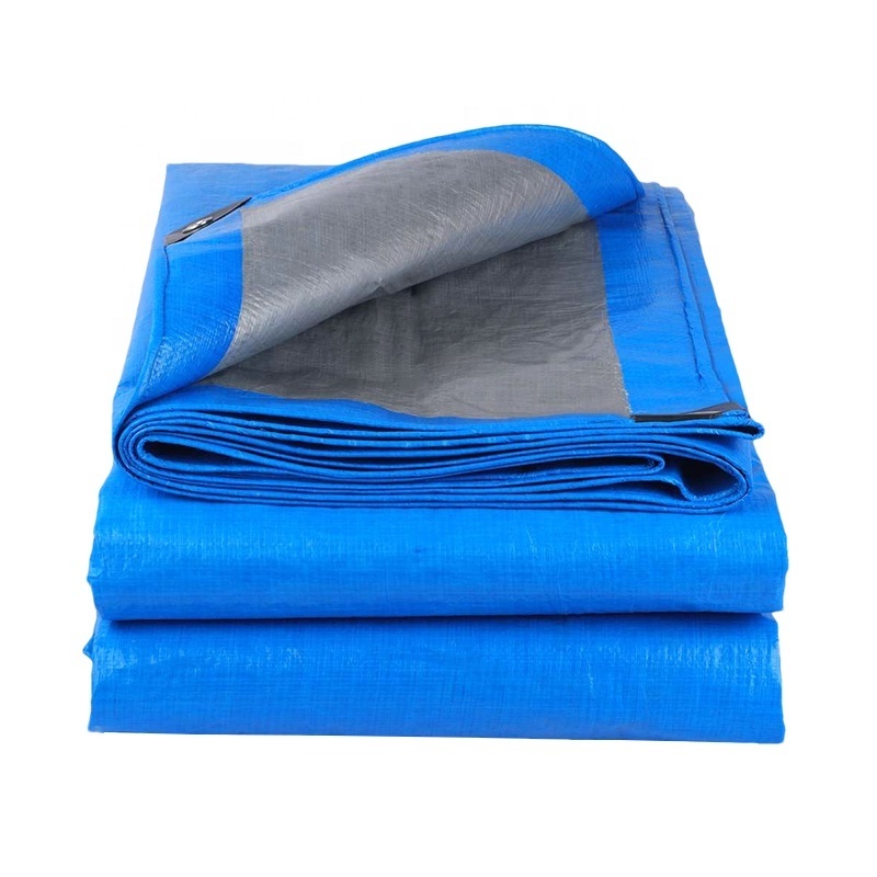 Blue /Sliver Canvas Fabric PE Tarpaulin Ready Made For Umbrella