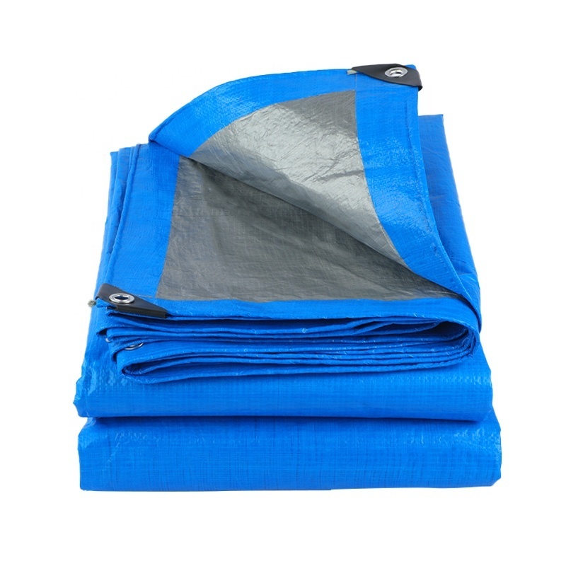 Blue /Sliver Canvas Fabric PE Tarpaulin Ready Made For Umbrella